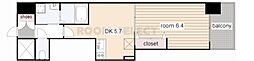 エステムプラザ名古屋駅前プライムタワー 1DKの間取図画像