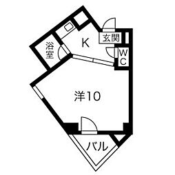 マリオン吹上ビル 1Kの間取図画像
