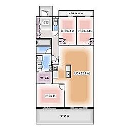 グランドメゾン熱田の杜ガーデンフォレストD棟 3LDKの間取図画像