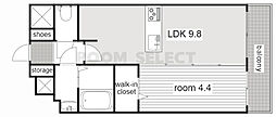 プレサンス丸の内アドブル 1LDKの間取図画像