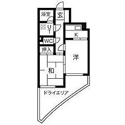 ラウムズ虹ケ丘 2Kの間取図画像