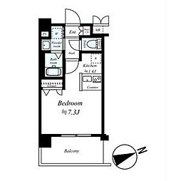 プレサンス名古屋城前ラバンカ ワンルームの間取図画像