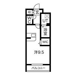 グランテラス覚王山 ワンルームの間取図画像