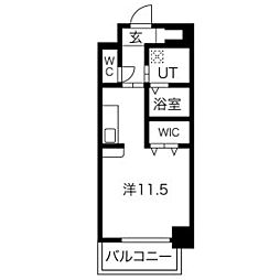 カゾーネアッソ ワンルームの間取図画像