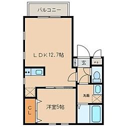 メイプル 1LDKの間取図画像
