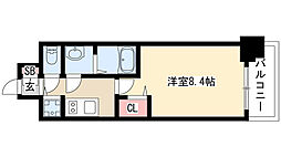 プレサンス鶴舞公園セラヴィ 1Kの間取図画像