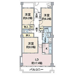 アネシス小幡 3LDKの間取図画像