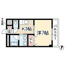 グランディール・163 1DKの間取図画像