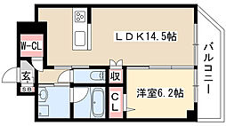 フォンターナ名昭 1LDKの間取図画像