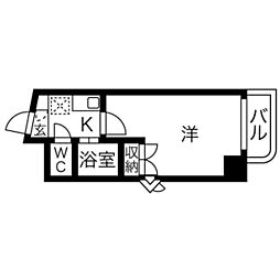 ハイム金山南 1Kの間取図画像