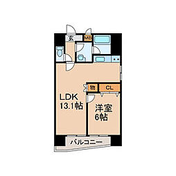 ESSE栄 1LDKの間取図画像