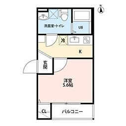 クラスティーネ中村町 1Kの間取図画像