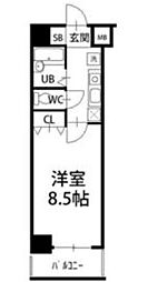ウェステリア西大須 1Kの間取図画像