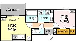 ルサンティエ白龍町 1LDKの間取図画像