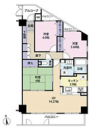 ヴィアレ砂田橋 304 3LDKの間取り