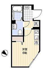 サンシエ中野新橋 ワンルームの間取図画像