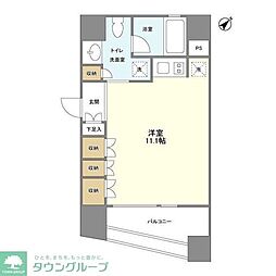 プラティーク新宿ウエスト ワンルームの間取図画像