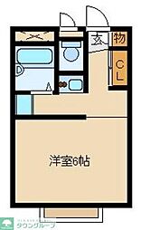 レオパレスＯｒｋ 1階1Kの間取り