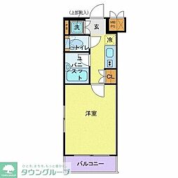 ルーブル豊玉参番館 4階1Kの間取り