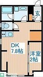 SILVERADO方南 1階1DKの間取り