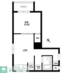高円寺南サマリアマンション 6階1LDKの間取り