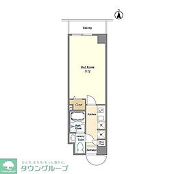 アルファコート下赤塚 3階1Kの間取り