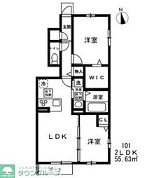 (仮称)西東京市中町新築 101 1階2LDKの間取り