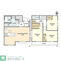 上北沢1丁目貸家1号棟 3LDKの間取り