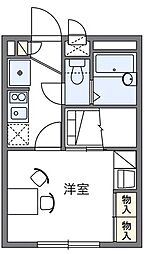 レオパレスマエハラキミヨイ 1階1Kの間取り