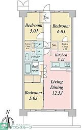 トラープランド蒼麗館 7階3LDKの間取り