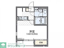 レオネクストカーサ　フローラ 1階1Kの間取り