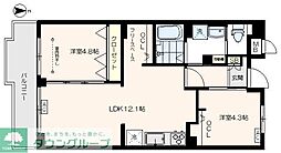 メゾンロアール 2階2LDKの間取り