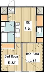 コンフォートテラス久我山 1階2DKの間取り