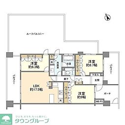 クリオレミントンハウス阿佐ヶ谷 12階3LDKの間取り