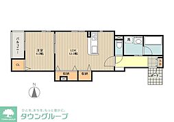ヴィラローリーIII 1階1LDKの間取り