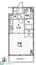 スペーシア高円寺I 4階1Kの間取り