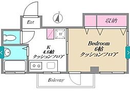 JR中央線 武蔵境駅 徒歩4分の賃貸マンション 3階1DKの間取り