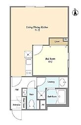 ＳＯＬＡＳＩＡ　ｒｅｓｉｄｅｎｃｅ　高円寺II 2階1LDKの間取り