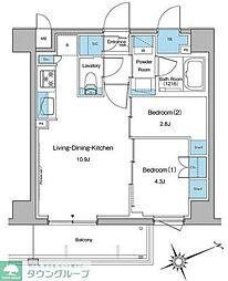 ルフォンプログレ中野坂上 3階1LDKの間取り
