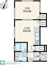 CE LA VI 中落合（セラビ中落合） 1階1LDKの間取り