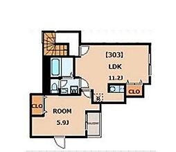 リブ・テイル 3階1LDKの間取り