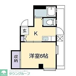 第一小野ビル 1Kの間取図画像