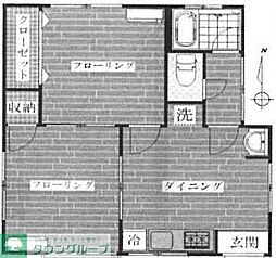 葵ハイツ 2DKの間取図画像