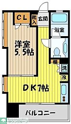 朝日フリーディオ武蔵境 1DKの間取図画像