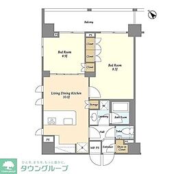常盤レジデンシア荻窪 2LDKの間取図画像