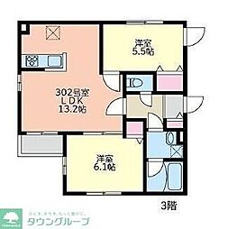 新川レジデンス 2LDKの間取図画像