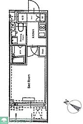 Primal方南町 1Kの間取図画像