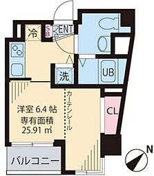ヴィラージュ高円寺 1Kの間取図画像
