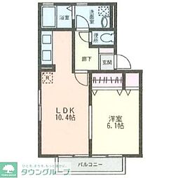 ベルヴェデーレ3番館 1LDKの間取図画像