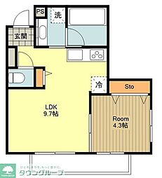 (仮称)武蔵野市御殿山1-15計画 1LDKの間取図画像